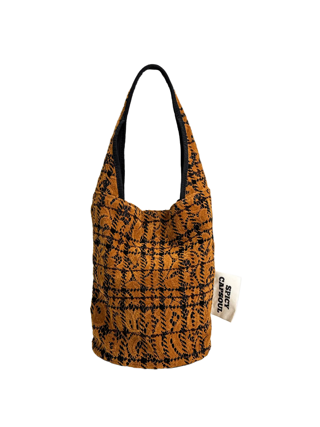 Verdant Patch Textured Small Bucket Tote -PURP