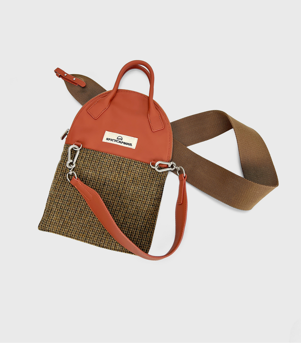 Lambskin & Wool Tweed Folded Bag - Brussels Blue