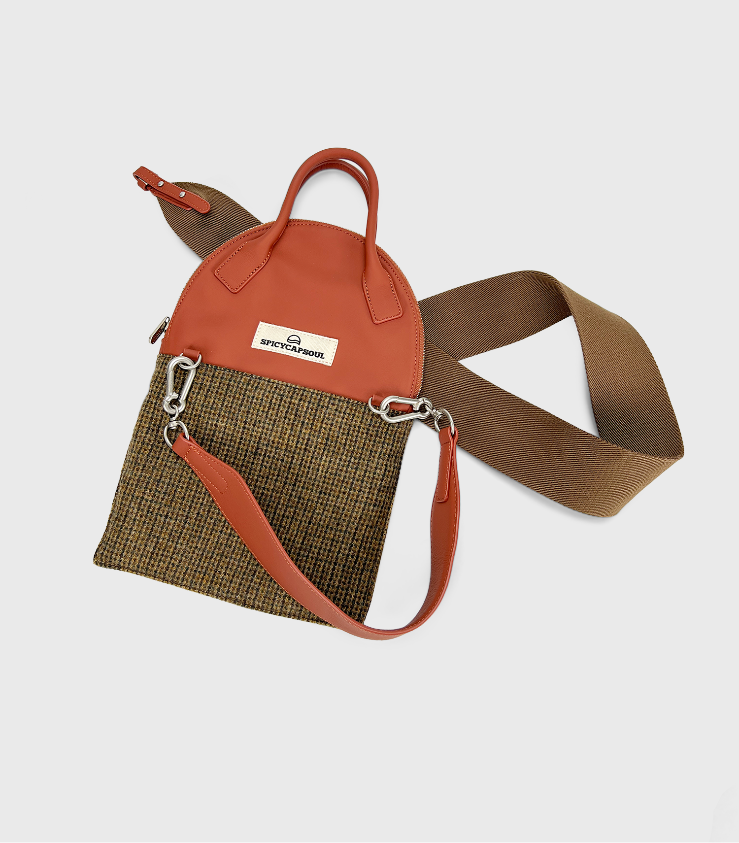 Lambskin & Wool Tweed Folded Bag - Brussels Blue