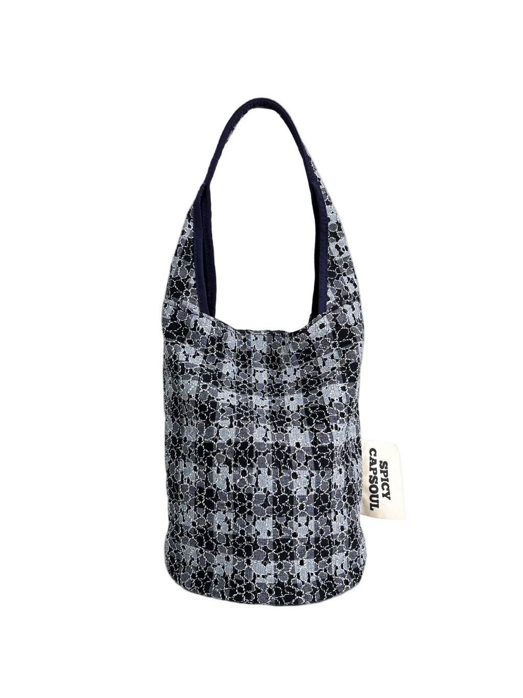 Verdant Patch Textured Small Bucket Tote -PURP