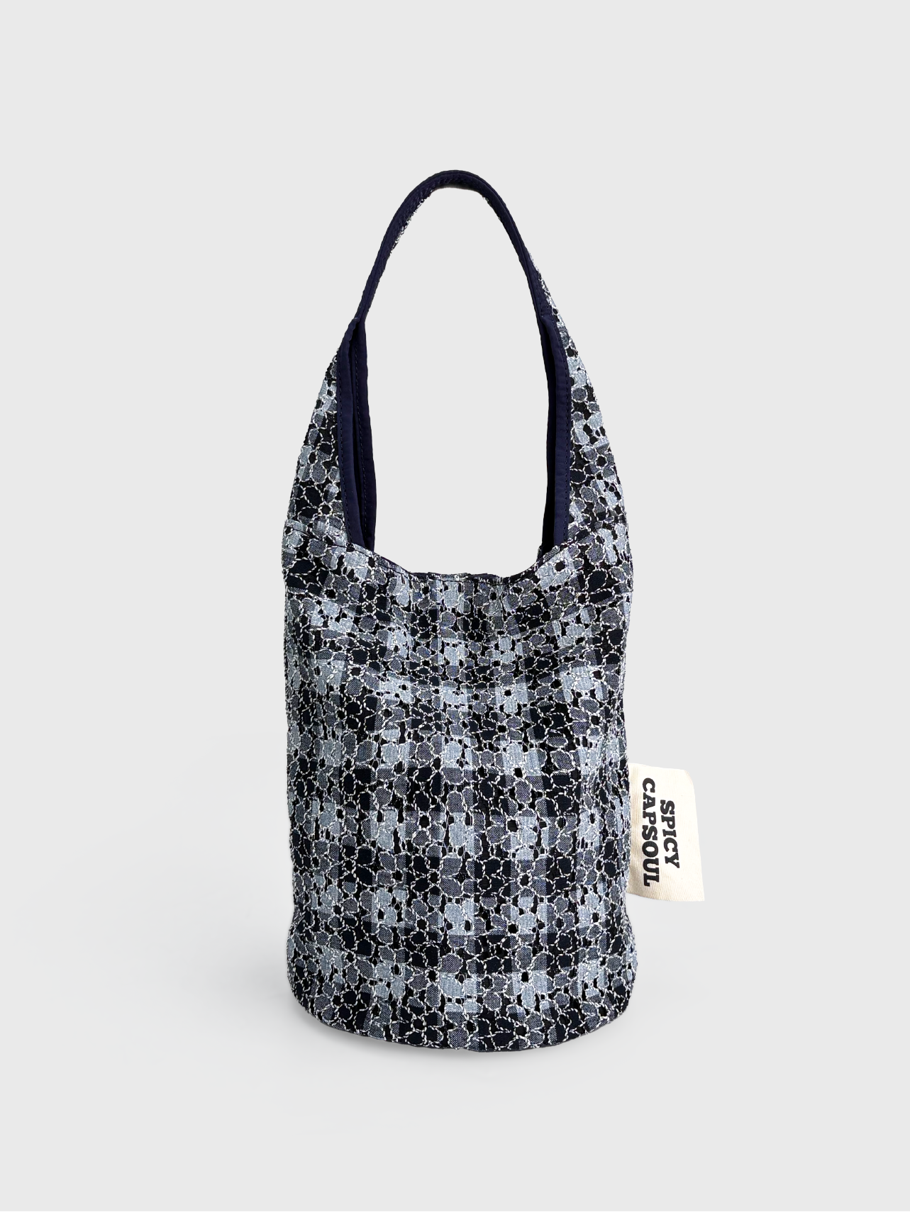 Verdant Patch Textured Small Bucket Tote -PURP