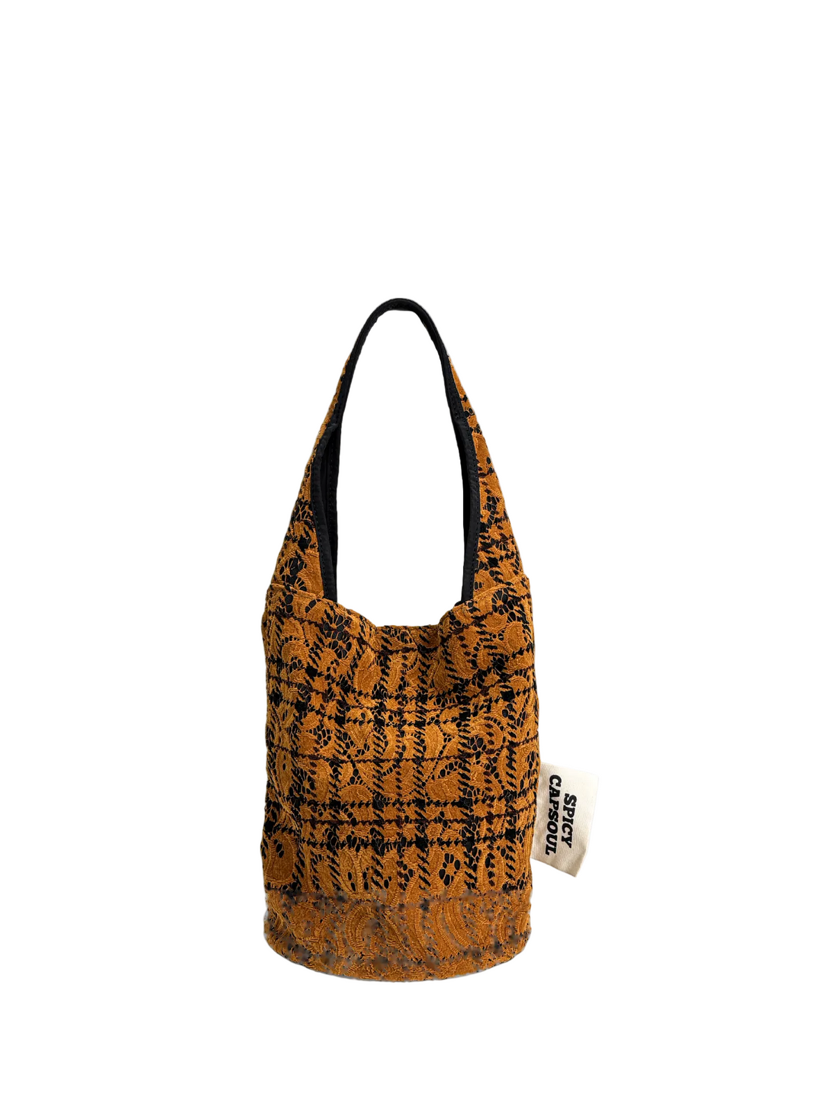 Verdant Patch Textured Small Bucket Tote - BRONZE