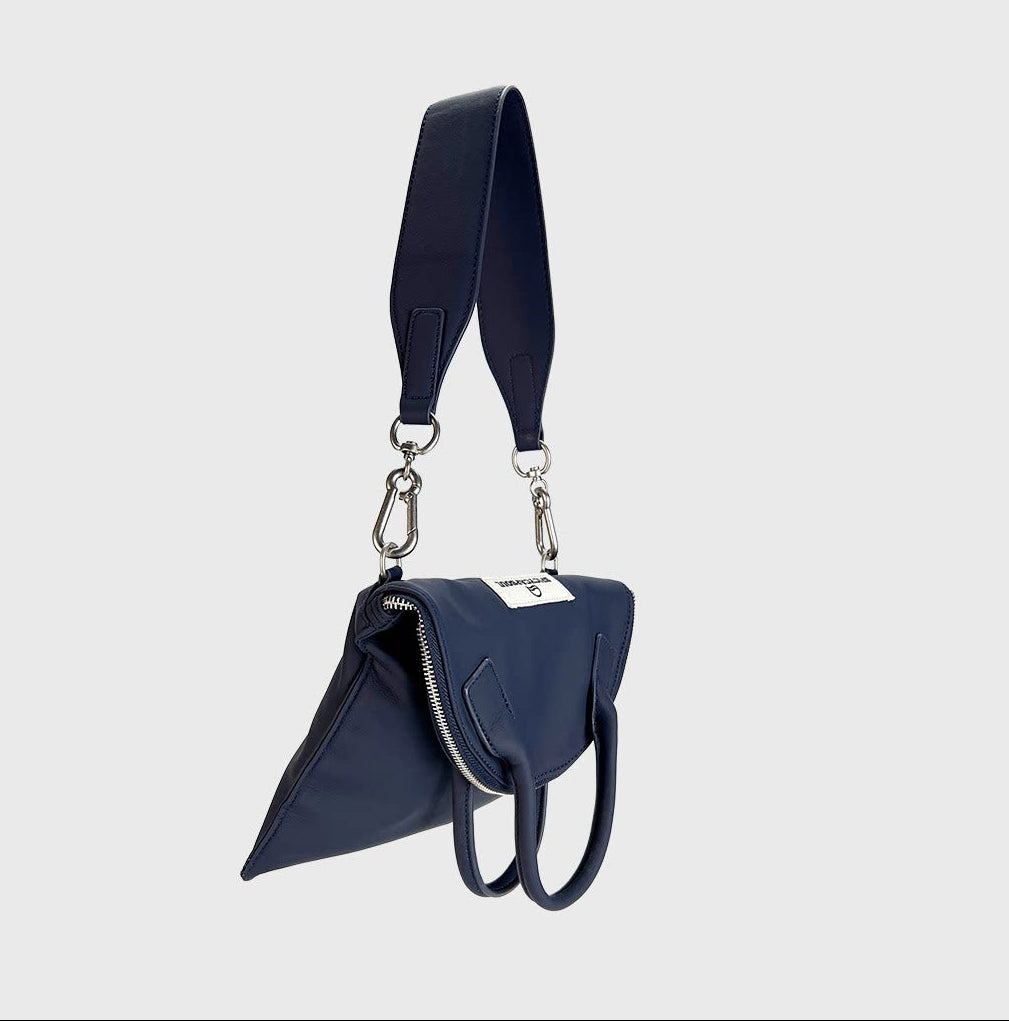 Lambskin & Wool Tweed Folded Bag - Brussels Blue