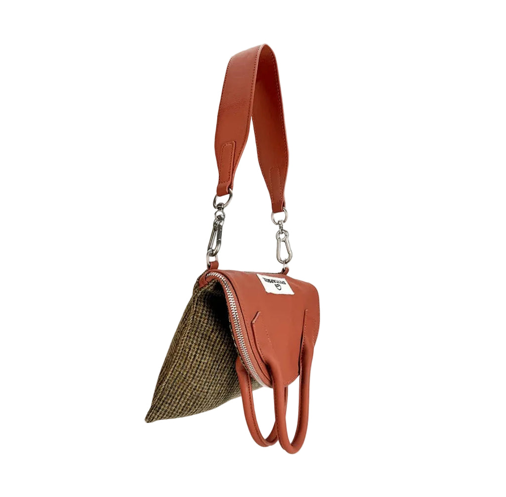Lambskin & Wool Tweed Folded Bag - Heritage Tweed