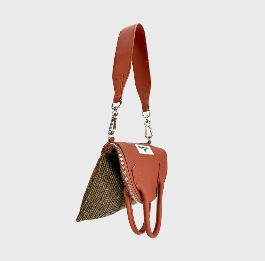 Lambskin & Wool Tweed Folded Bag - Heritage Tweed