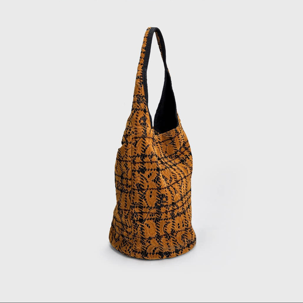 Verdant Patch Textured Small Bucket Tote - BRONZE